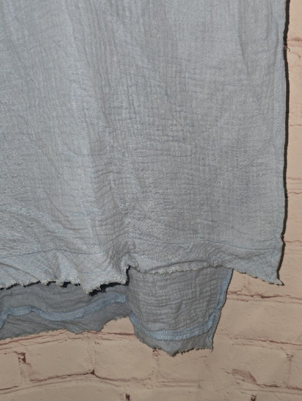 Umgee Light Denim Mineral Wash Gauze Cotton Lagenlook Tunic Boho Coastal NWT - Picture 7 of 16